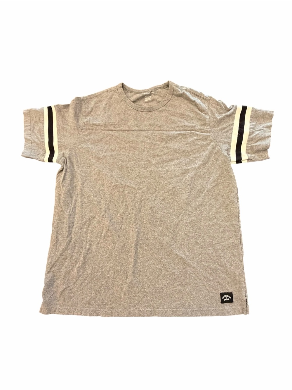 American Eagle Men's Short Sleeve Boxy Football T-Shirt Grey Cotton XXL Comfy